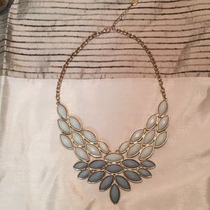 Gold statement necklace  two tones green